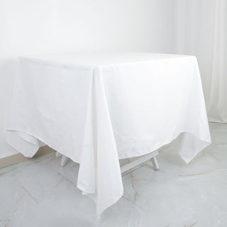 Create Unforgettable Moments with the 70" White Square Cotton Linen Seamless Tablecloth