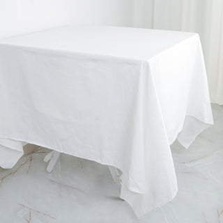 Dress Your Tables in Style with a White Square 100% Cotton Linen Overlay