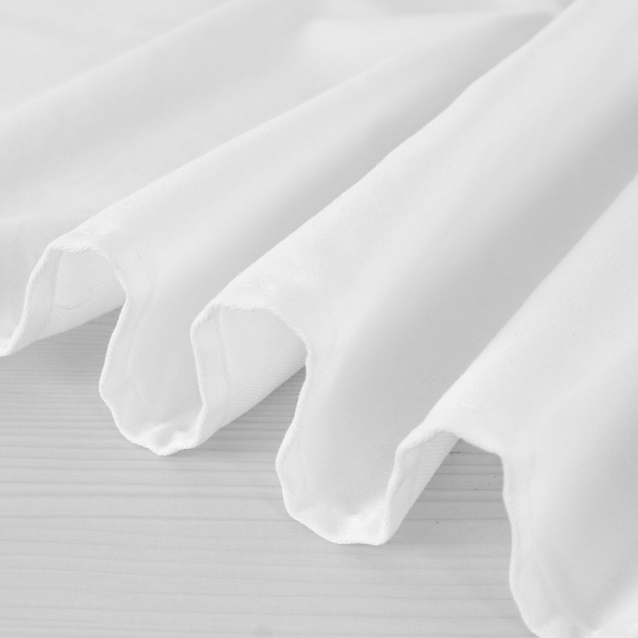 70inch White Square 100% Cotton Linen Seamless Tablecloth | Washable