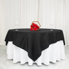 90 inches Black Square 100% Cotton Linen Table Overlay Tablecloth | Washable
