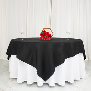 Black Square 100% Cotton Linen Seamless Table Overlay