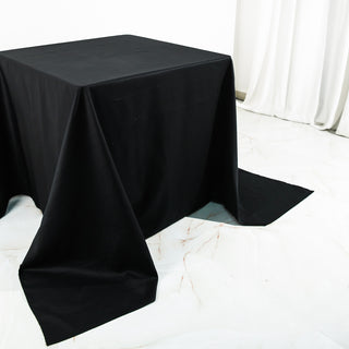 Black Square 100% Cotton Linen Seamless Tablecloth | Washable
