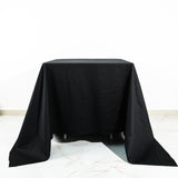 90 inches Black Square 100% Cotton Linen Seamless Tablecloth | Washable