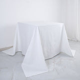 90inch White Square 100% Cotton Linen Seamless Tablecloth | Washable