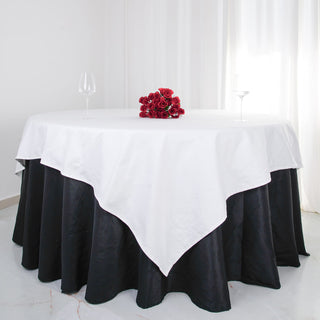 Elevate Your Event with the 90" White Square Table Overlay