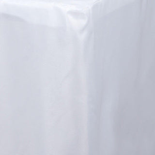 Enhance Your Event with a White Fitted Polyester Table Cover