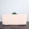 6FT Fitted Polyester Rectangular Table Cover - Rose Gold | Blush