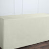 6FT Ivory Fitted Polyester Rectangular Table Cover
