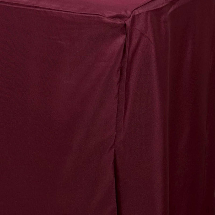 6FT Fitted BURGUNDY Wholesale Polyester Table Cover Wedding Banquet Event Tablecloth#whtbkgd