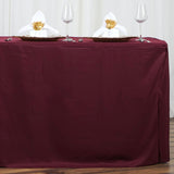 6FT Fitted BURGUNDY Wholesale Polyester Table Cover Wedding Banquet Event Tablecloth