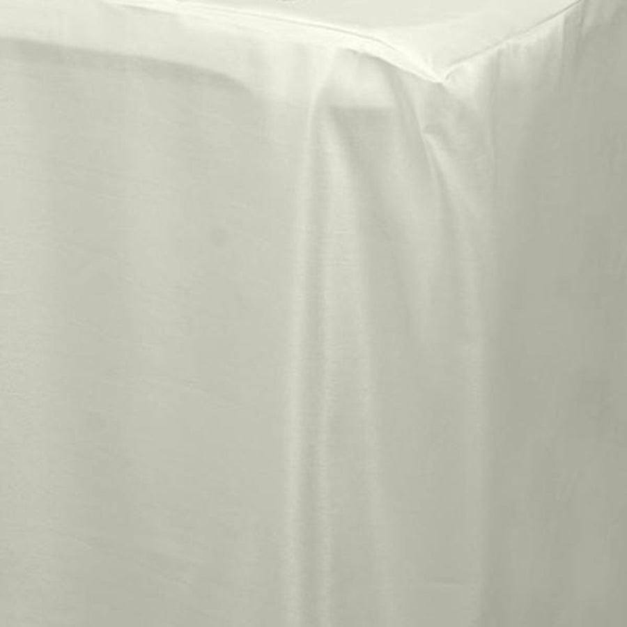 6FT Ivory Fitted Polyester Rectangular Table Cover#whtbkgd