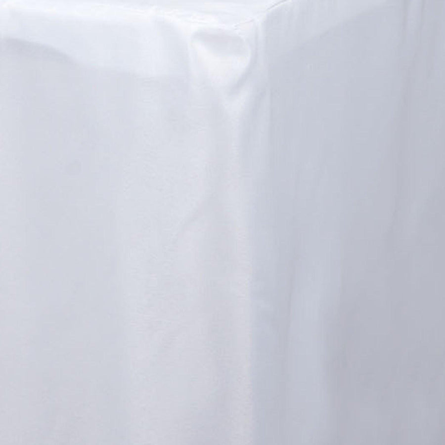 6FT Fitted WHITE Wholesale Polyester Table Cover Wedding Banquet Event Tablecloth#whtbkgd