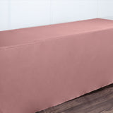 8FT Dusty Rose Fitted Polyester Rectangular Table Cover
