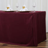 8FT Fitted BURGUNDY Wholesale Polyester Table Cover Wedding Banquet Event Tablecloth