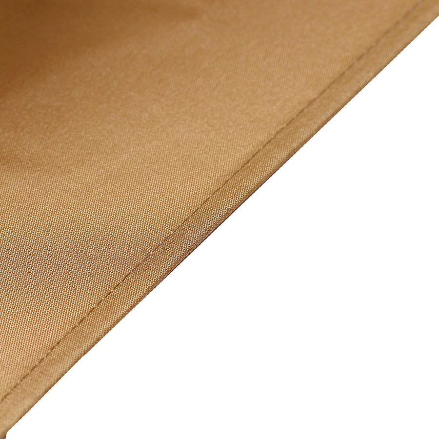 8FT Gold Fitted Polyester Rectangular Table Cover