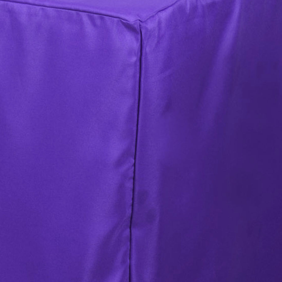 8FT Purple Fitted Polyester Rectangular Table Cover#whtbkgd