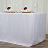 8FT Fitted WHITE Wholesale Polyester Table Cover Wedding Banquet Event Tablecloth