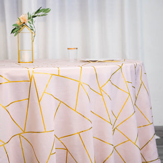 Versatile and Stylish: Gold Foil Geometric Pattern Tablecloth