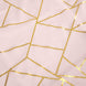 120inch Blush/Rose Gold Round Polyester Tablecloth With Gold Foil Geometric Pattern#whtbkgd
