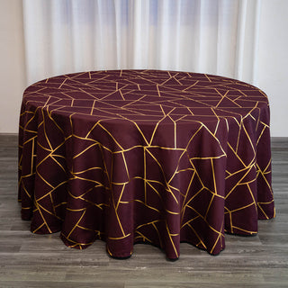 Elegant Burgundy Round Polyester Tablecloth for Stunning Table Décor