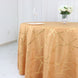 120inch Gold Round Polyester Tablecloth With Gold Foil Geometric Pattern