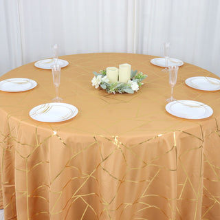 Create a Memorable Event with the Gold Foil Geometric Tablecloth