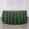 120inch Hunter Emerald Green Round Polyester Tablecloth With Gold Foil Geometric Pattern
