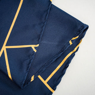 Elevate Your Event Decor with a Navy Blue and Gold Tablecloth