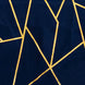 120inch Navy Blue Round Polyester Tablecloth With Gold Foil Geometric Pattern#whtbkgd