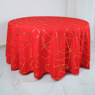 Add a Touch of Elegance with the 120" Red Seamless Round Polyester Tablecloth