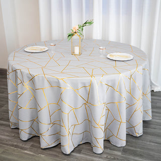 Elegant Silver Round Polyester Tablecloth for a Luxurious Touch