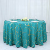 Elegant Teal Round Polyester Tablecloth for Stunning Events