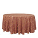 Terracotta (Rust) Seamless Round Polyester Tablecloth With Gold Foil Geometric Pattern - 120inch