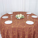 Terracotta (Rust) Seamless Round Polyester Tablecloth With Gold Foil Geometric Pattern - 120inch