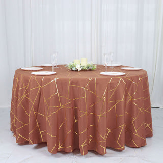 Terracotta (Rust) Round Polyester Tablecloth: Add Elegance and Charm to Your Event