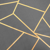 54inch x 54inch Charcoal Gray Polyester Square Overlay With Gold Foil Geometric Pattern#whtbkgd