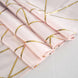 54x54 inch Polyester Square Tablecloth With Gold Foil Geometric Pattern - Blush | Rose Gold