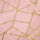 54inch x 54inch Dusty Rose Polyester Square Overlay With Gold Foil Geometric Pattern#whtbkgd
