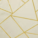 54inch x 54inch Beige Polyester Square Overlay With Gold Foil Geometric Pattern#whtbkgd