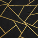 54inch x 54inch Black Polyester Square Overlay With Gold Foil Geometric Pattern#whtbkgd