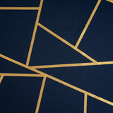 54inch x 54inch Navy Blue Polyester Square Tablecloth With Gold Foil Geometric Pattern#whtbkgd