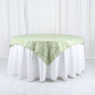 Elegant Sage Green Square Table Overlay for Stylish Event Decor