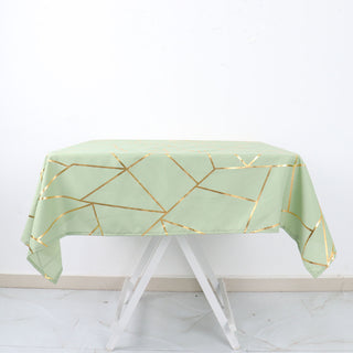 Elevate Your Table with the 54x54 Sage Green Seamless Polyester Square Tablecloth