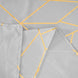54inch x 54inch Silver Polyester Square Tablecloth With Gold Foil Geometric Pattern