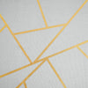 54inch x 54inch Silver Polyester Square Overlay With Gold Foil Geometric Pattern#whtbkgd