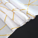 54inch x 54inch White Polyester Square Overlay With Gold Foil Geometric Pattern