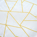 54x54 inch White Polyester Square Tablecloth With Gold Foil Geometric Pattern#whtbkgd