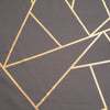 60inch x 102inch Charcoal Gray Rectangle Polyester Tablecloth With Gold Foil Geometric Pattern#whtbkgd