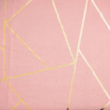 60inch x 102inch Dusty Rose Rectangle Polyester Tablecloth With Gold Foil Geometric Pattern#whtbkgd