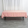 60inch x 102inch Dusty Rose Rectangle Polyester Tablecloth With Gold Foil Geometric Pattern